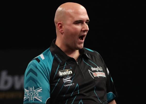 Rob Cross impressed once again at the bwin Grand Slam of Darts in Wolverhampton. Picture courtesy Lawrence Lustig