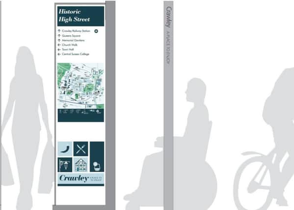 New wayfinding monolith signs proposed in Crawley