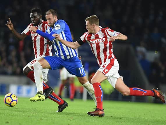 Glenn Murray on the run against Stoke on Monday. Picture by Phil Westlake (PW Sporting Photography)